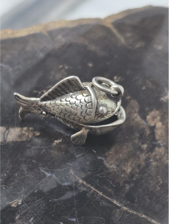 Sterling Jewelry - Vintage Sterling Jonah Fish Opening Mouth Charm Figure